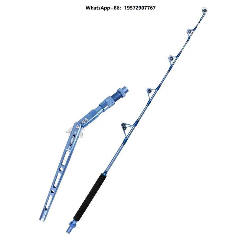Offshore Trolling Rod with Adjustable Bent and Roller Guides for Deep Sea Saltwater Fishing