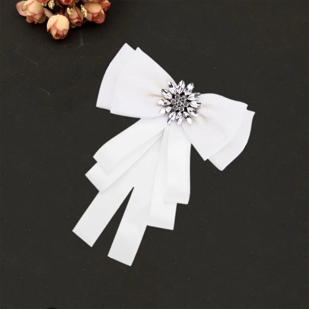 

1pc Bowknot Brooch Shirt T-Shirt Tie For Girl Breastpin Decorative Corsage Party Costume Bow Tie Accessory Gift (White)
