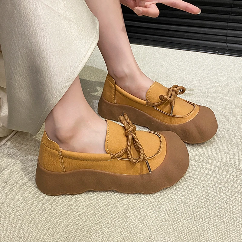 

Flats Women Casual Sport Shoes Lace Up Fashion Dress Loafers Shoes Cozy Woman Sneakers 2025 Autumn Designer Zapatillas De Mujer