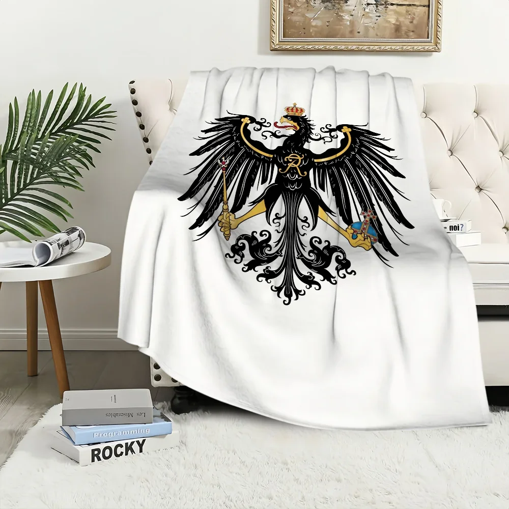 Flag of Prussia Art Blanket Blanket for Couch Sofa Travel Home Hiking Picni Bed Beding Flannel Blanket birthday gift