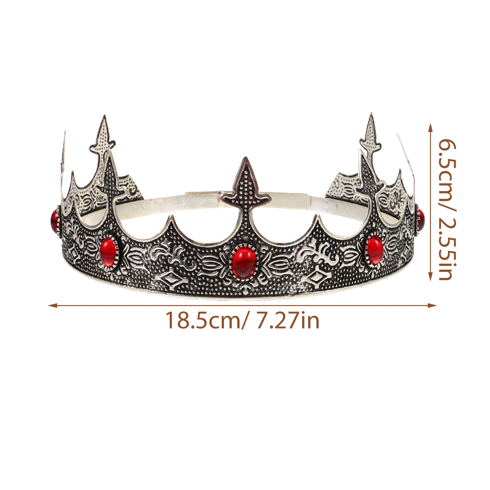 ヴィンテージ宮殿男性用キングクラウンラインストーン装飾パーティーヘッドピースコスプレクラウン男性的な大人のコスチュームアクセサリー