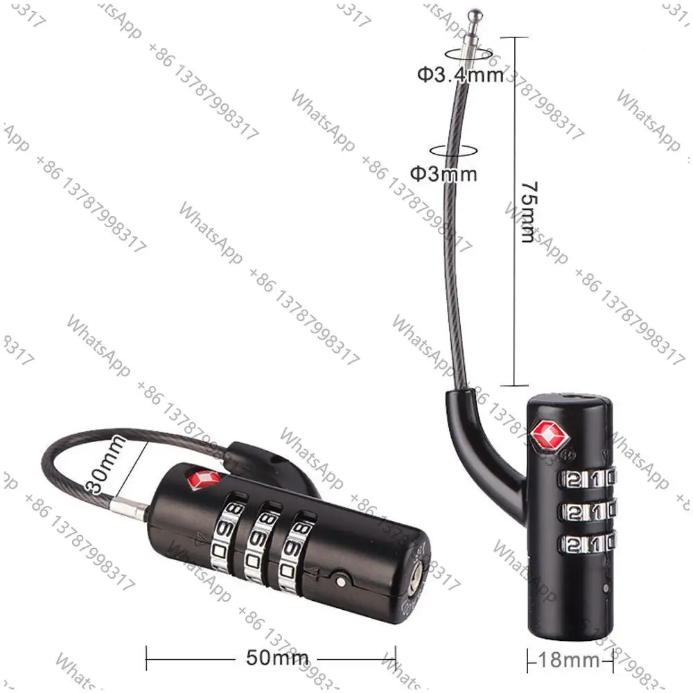 High Security  Customs Lock Overseas Customs Clearance Trolley Luggage Suitcase Backpack Password Padlock with
