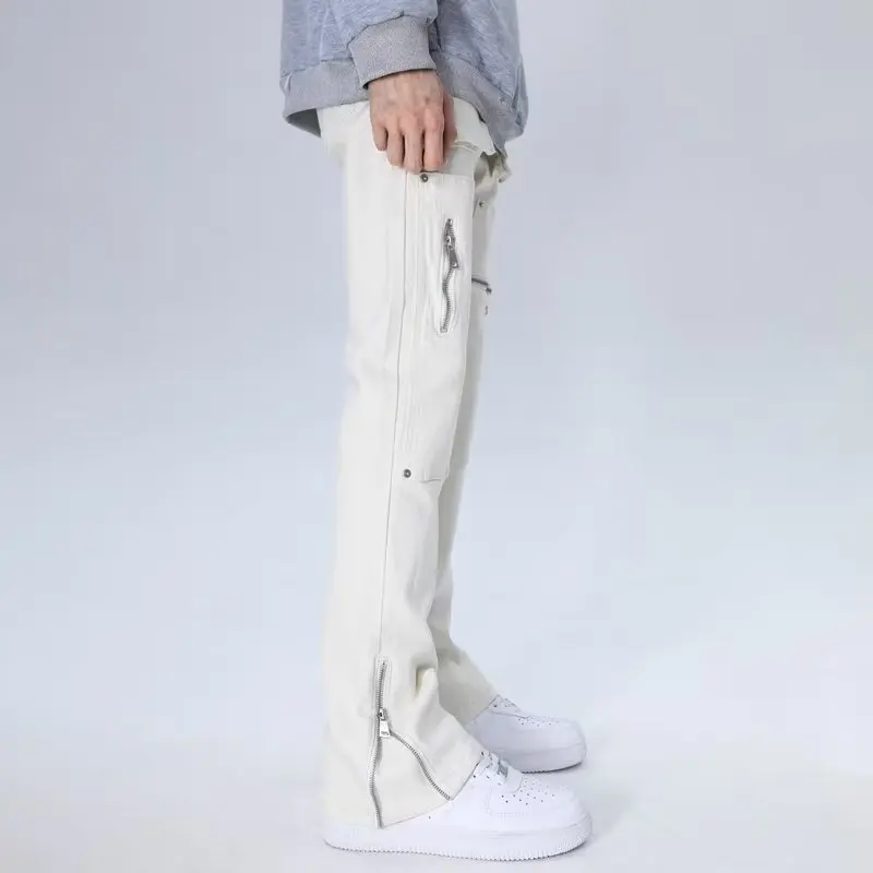 2026 Y2K Mode Weiße Baggy New Jeans Kpop Cargo-Hosen für Herren Kleidung Gerade Knöchelreißverschluss Damen Lange Hosen Ropa Hombre – Detail 13