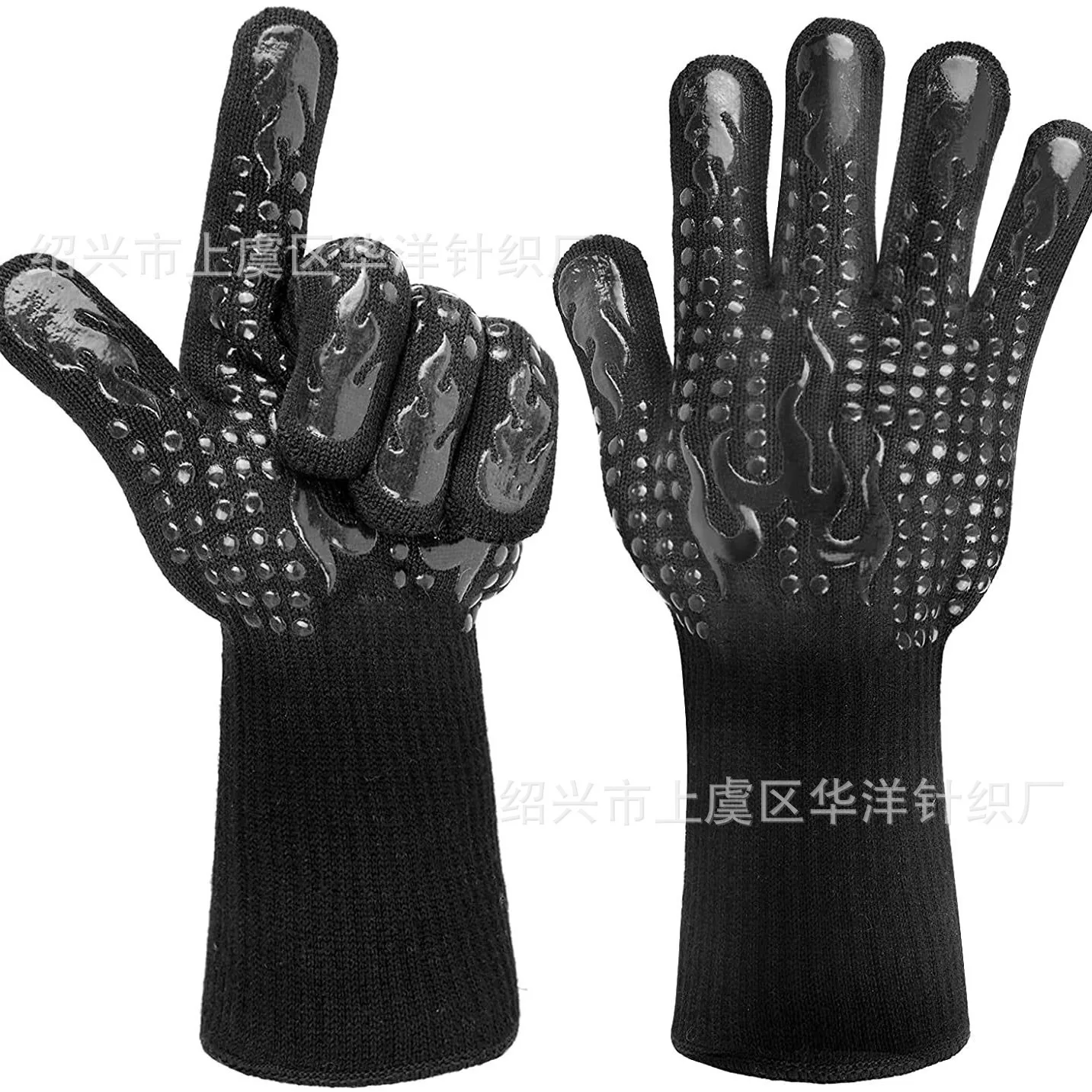 قفازات سيليكون مقاومة لدرجات الحرارة العالية ومثبطات اللهب ومقاومة للحريق للشوي والطهي