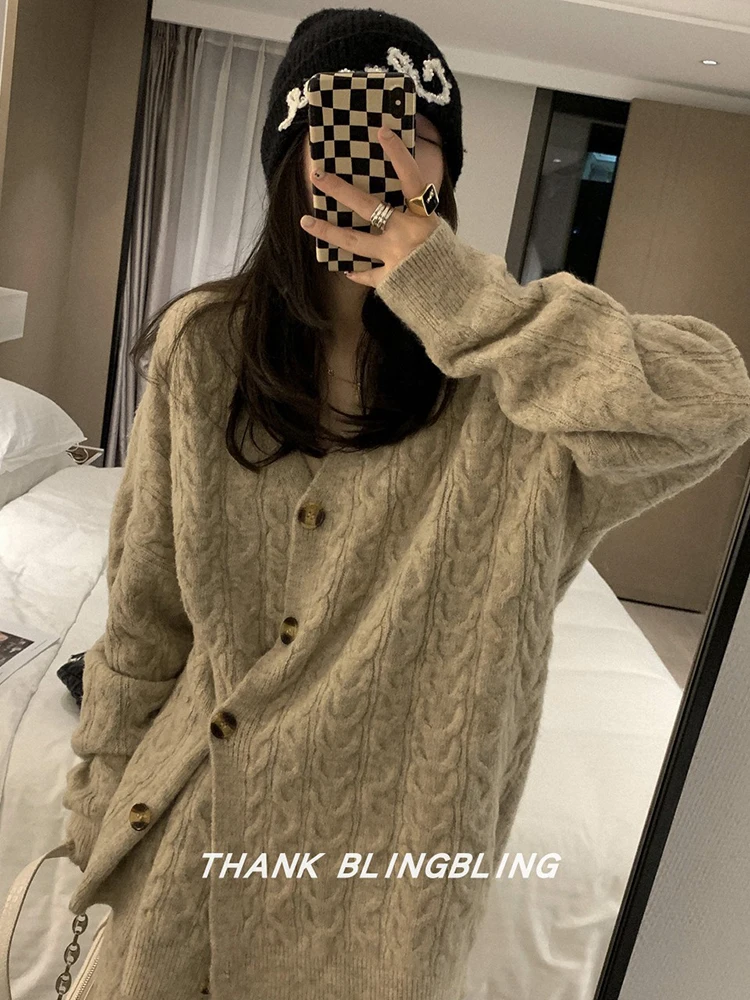 BZVW Fashion Knited Two-piece Set Women's V-neck Single Breatsed Solid Cardigan With Casual Skirt 2024 Autum Winter New 25A8722