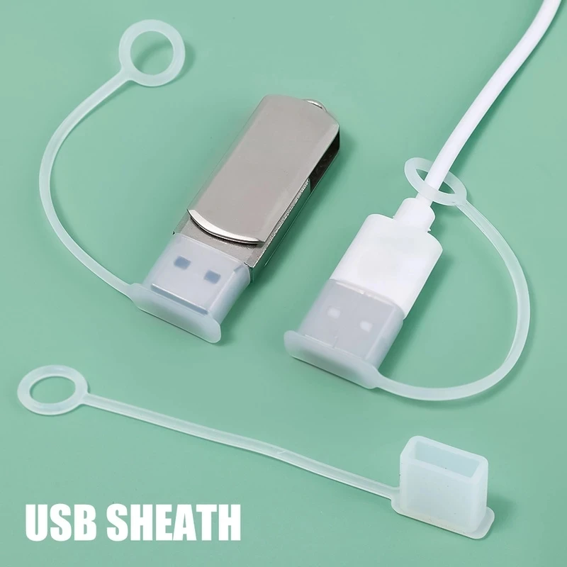 10/2PCS Anti-Lost Dust Plug for USB Charging Extension Transfer Data Line Cable Stopper Covers USB-A Charger Protector Cap Plug