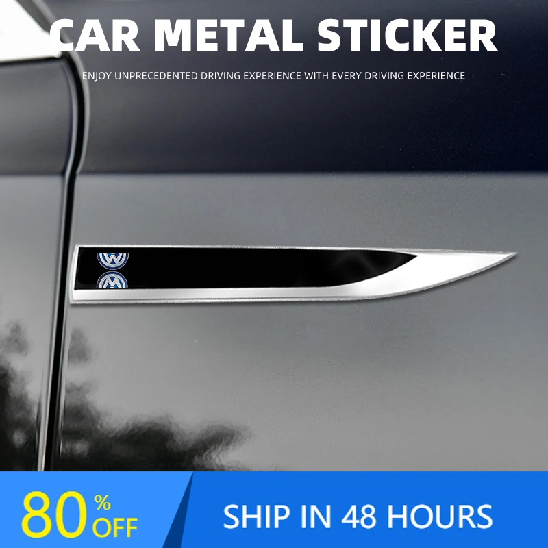 

2pcs 3D Metal Car Fender Side Wing Blade Badge Emblem Sticker For Volkswagen Polo Passat B5 B6 B7 T4 T5 Golf 4 5 6 Tiguan Jetta