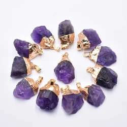 Wholesale 12pcs/lot fashion good quality natural Amethysts Irregular pendants for jewelry accessories making free shipping
