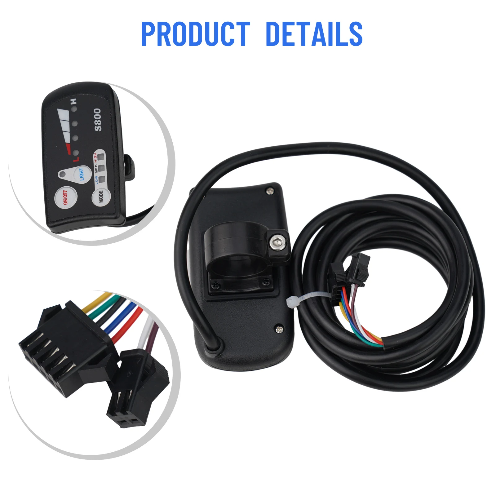 

Новый практичный дисплей для электронного велосипеда, черный контроллер JN, светодиодный комплект двигателя S800, 22,2 мм, руль, 5-контактный электрический велосипед