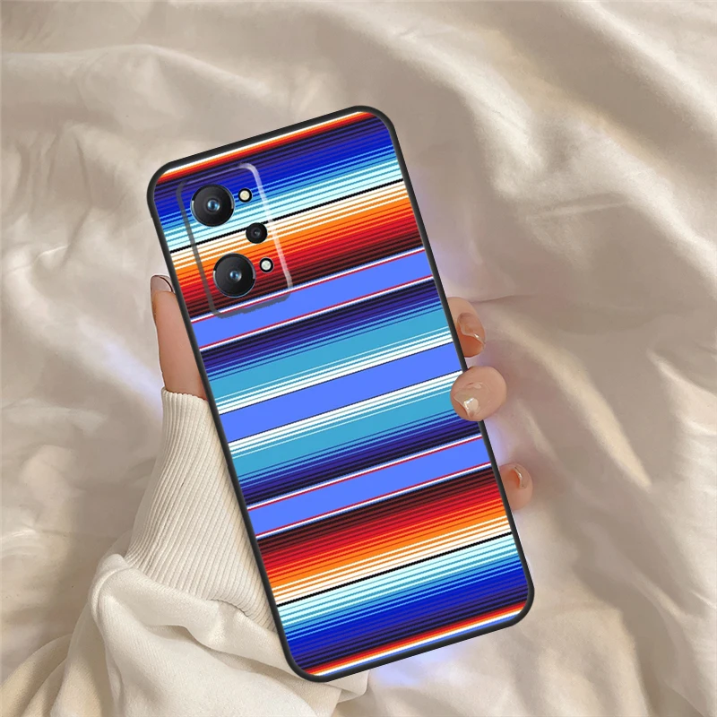 Capa turquesa laranja aqua azul listra para realme c71 c55 c67 c51 c75 c63 c61 c65 c53 10 11 12 13 14 pro plus gt6 gt7 pro