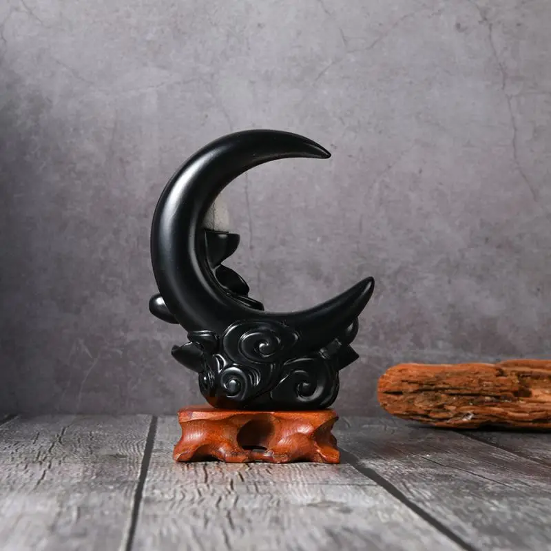 Moon shaped incense burner, reflux incense stand, incense waterfall fountain, handmade incense burner suitable for home zen