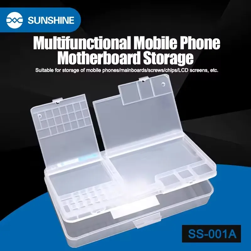 SUNSHINE SS-001A Multi-function Plastic Storage Box  for Mobile Phone Repair Motherboard IC Repair Parts Collector