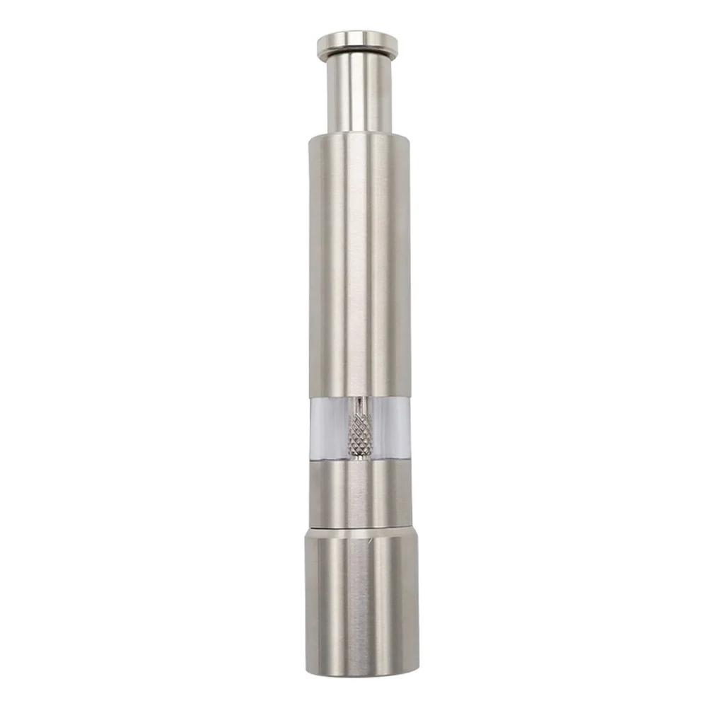 Manual Pepper Grinder Stainless Steel with Push Button for One Hand Operation Adjustable Grinding from Coarse to Fine