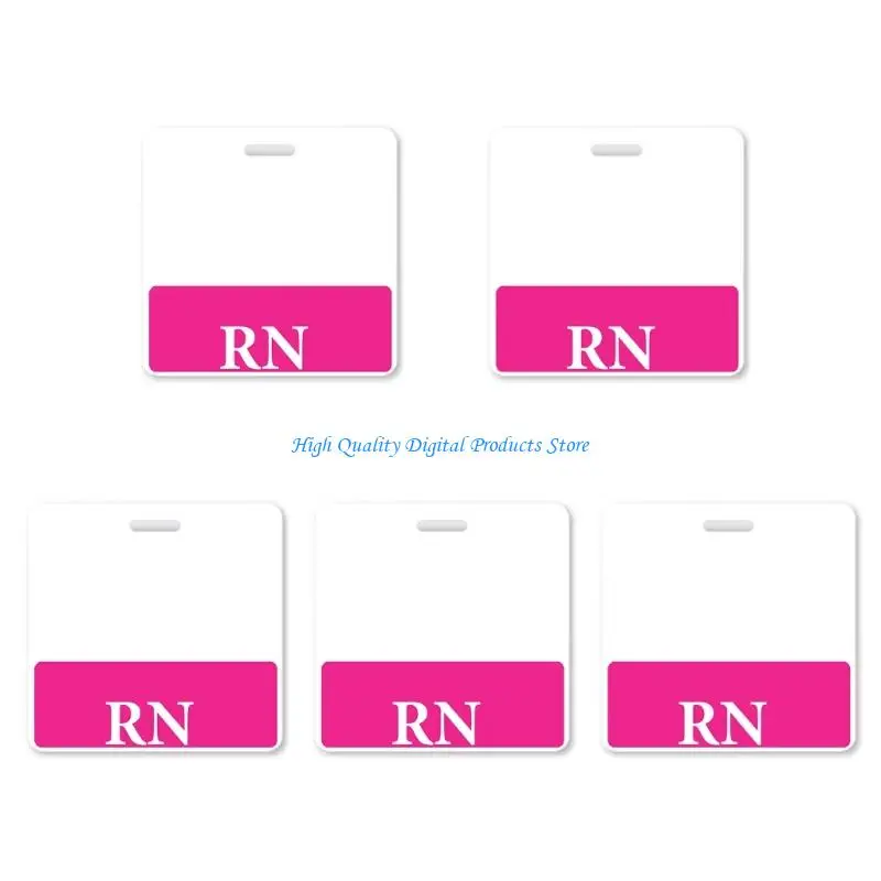 U2JE 5Pcs RN Recognition Badge For Registered Nurse 3.38x3.12Inch Horizontal Acrylic Identification Badge Backer Card