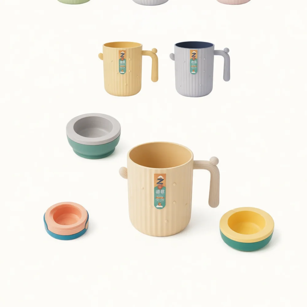 Cactus Pattern Toothbrush Cup Functional Plastic Gargle Mug Simple Bathroom Accessory Decorative Home Drink Cup view 3