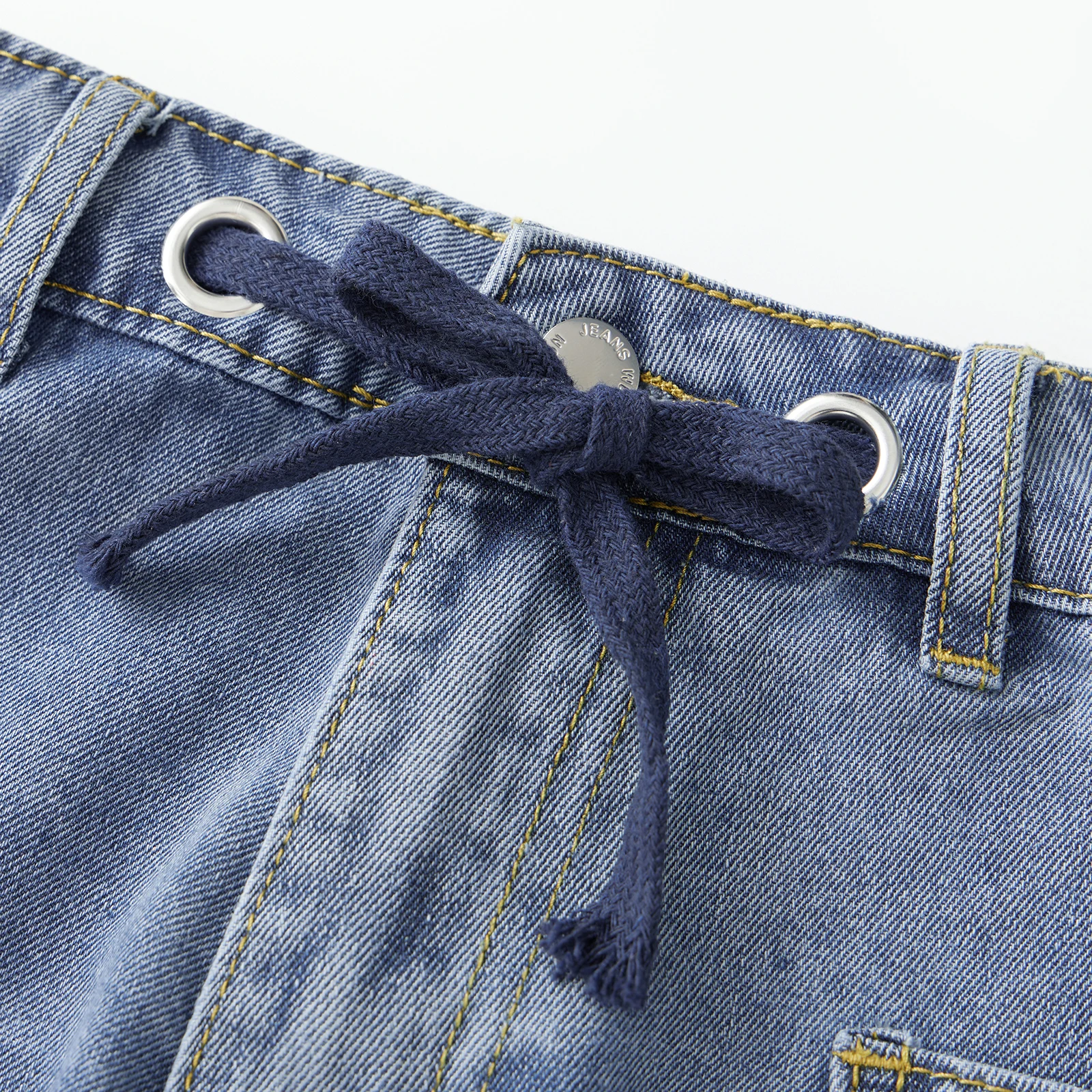 Mode frauen Sommer Bandage Denim Shorts 2025, Neue Weibliche Breite Bein Streetwear Jeans Shorts mit Taschen