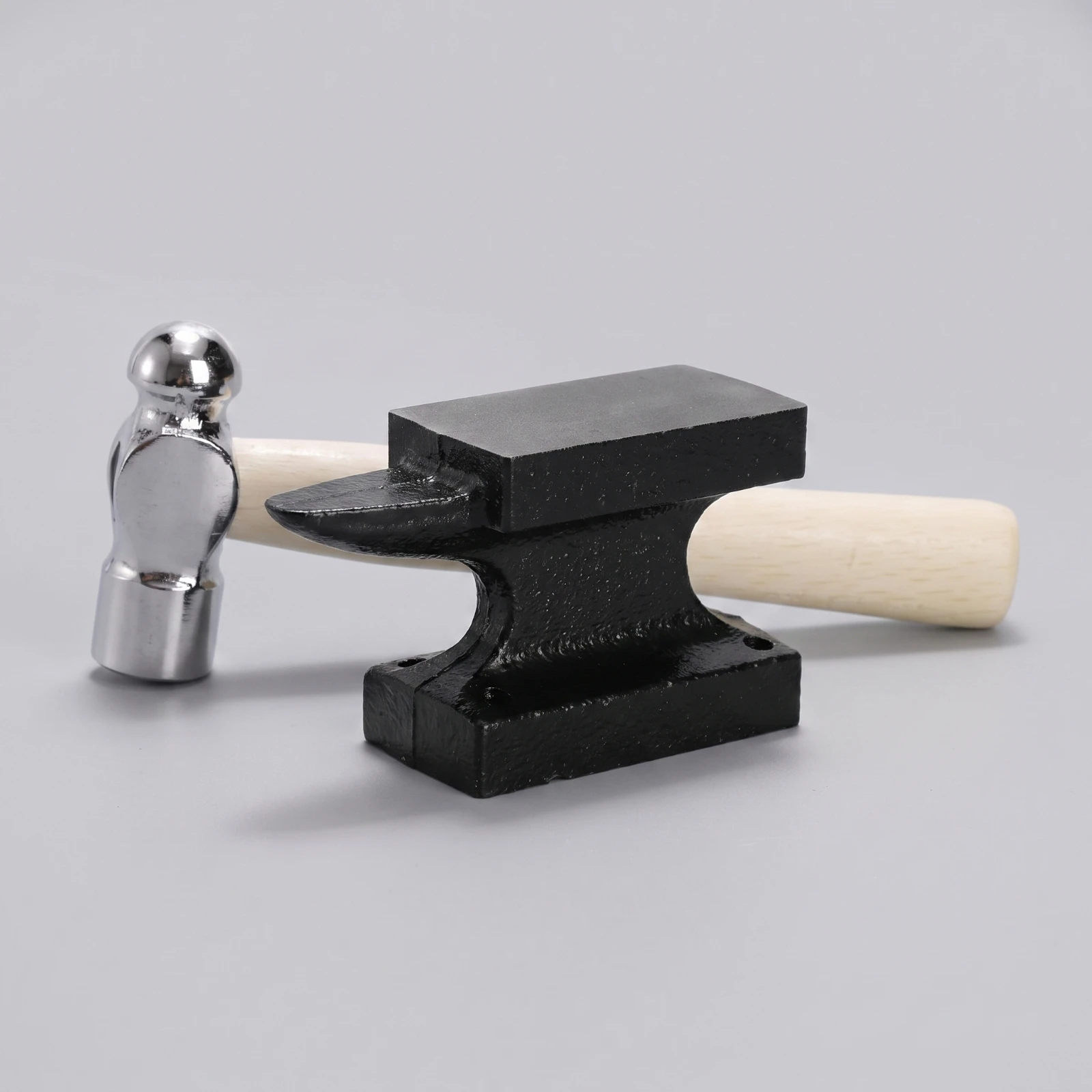 2 Pieces Anvil with Hammer Cast-Metal Miniature Tapered End Anvil Hand Tool Portable Precision for Jewelers, Jewelry Crafting