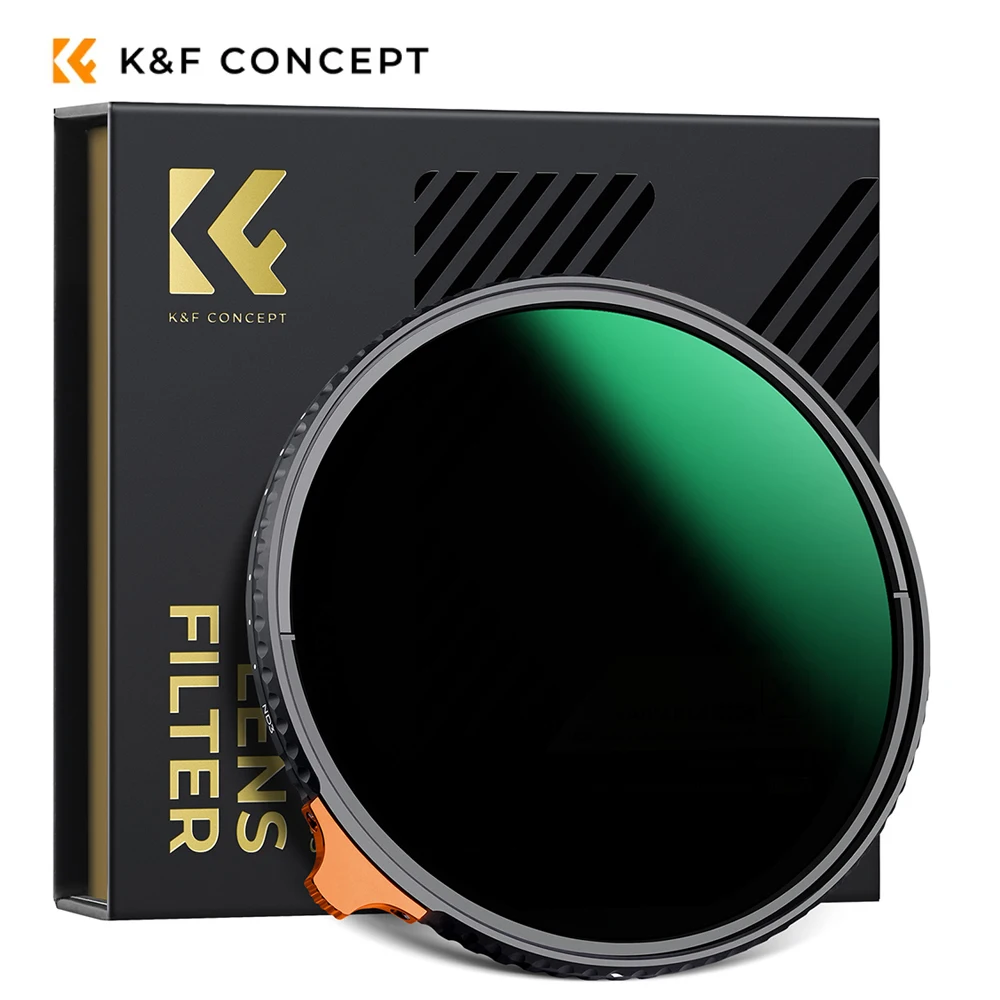 K & F Concept Nano-X ND3 ~ ND1000 조절 가능 ND 필터, HD 방수 반사 방지 녹색 필름, 49-82mm 중립 밀도 렌즈 필터