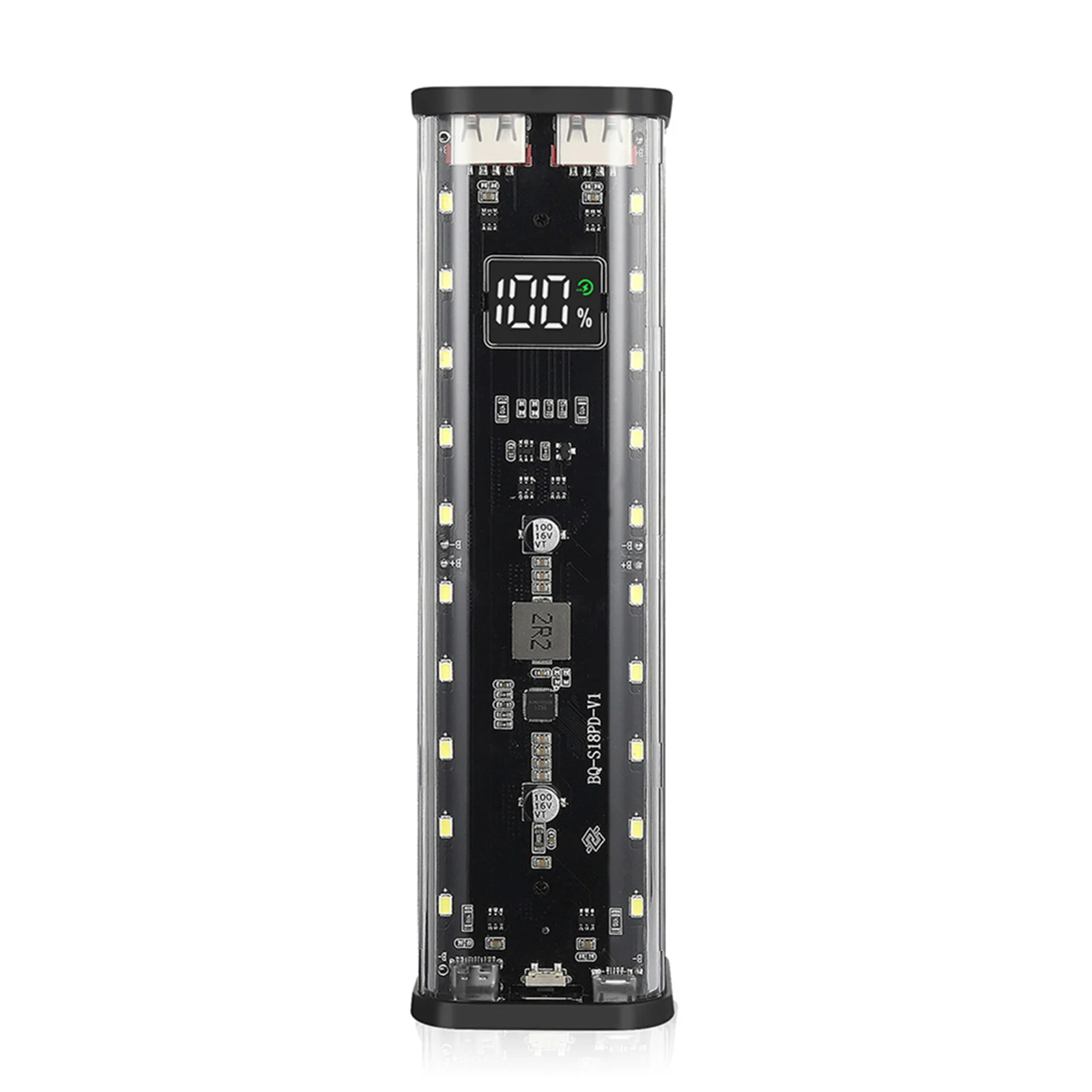 

PD 22.5W 8x18650 Power Bank Fast Charging with LED Screen USB-C+PD Ports DIY 18650 Battery Case Soldering Free No Battery