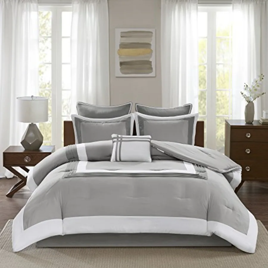 Malcom Cozy Comforter Set - Modern Trendy Design, All Season Down Alternative Bedding, Matching Shams