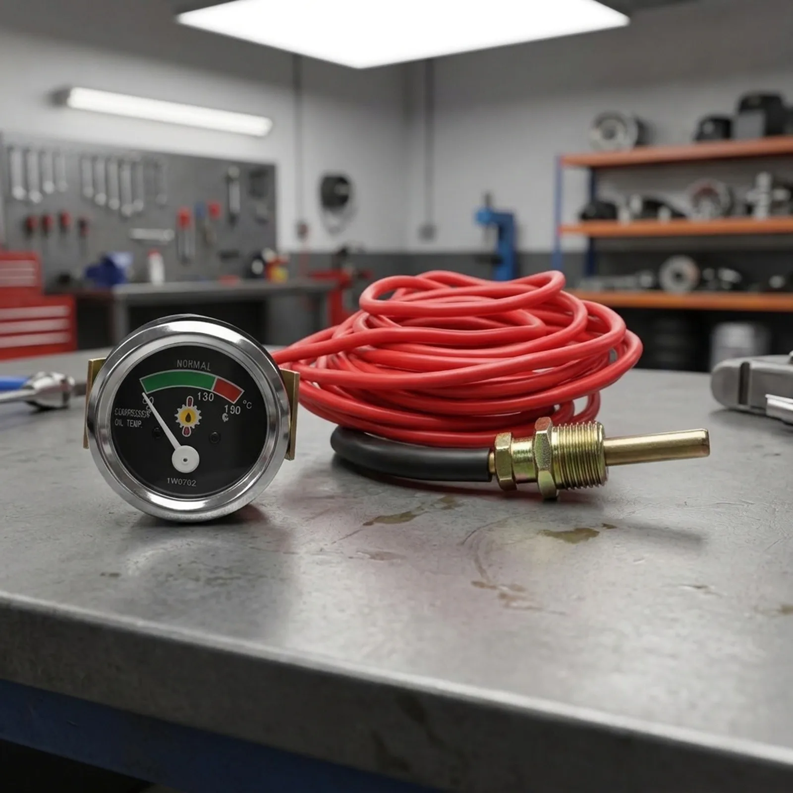 Car Dashboard Temperature Monitor Automotive Accessory 12V 24V Gauge 52mm Oil Temperature Gauge 52mm Diameter for Red Indicator