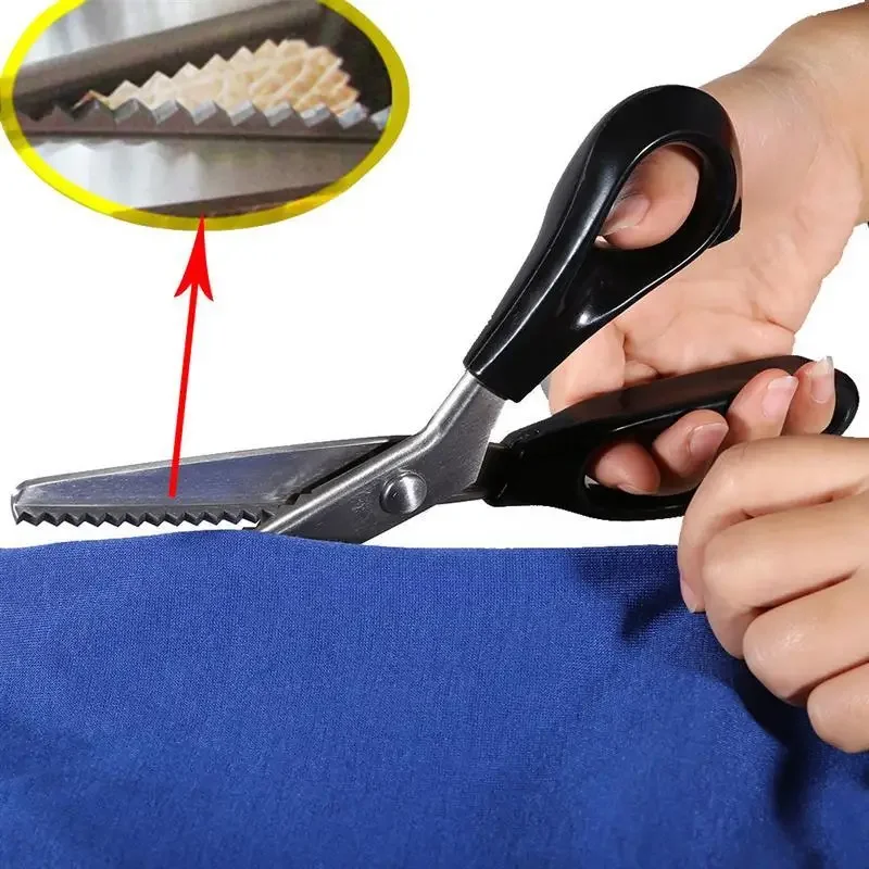 1 Pc Artistic Zigzag Tailor Scissors for Leather Fabric Upholstery Textile DIY Craft Sewing Cutting Tool