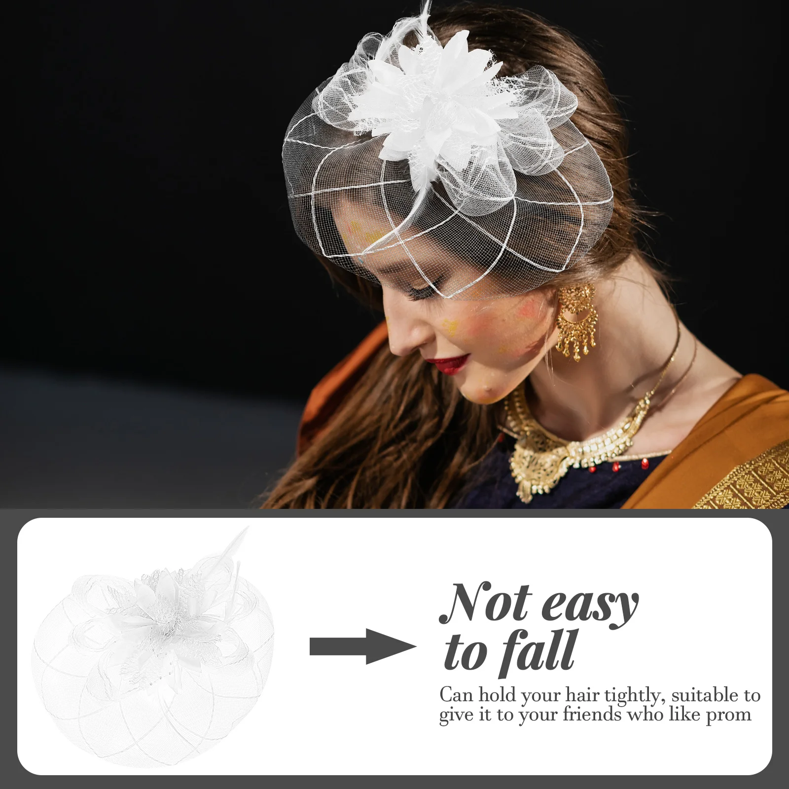 

Fascinator Hat For Women Tea Party Bride Mini Hat Clip Mesh Party Hair Accessories Banquet Ceremony Daily Wear Hair Ornament
