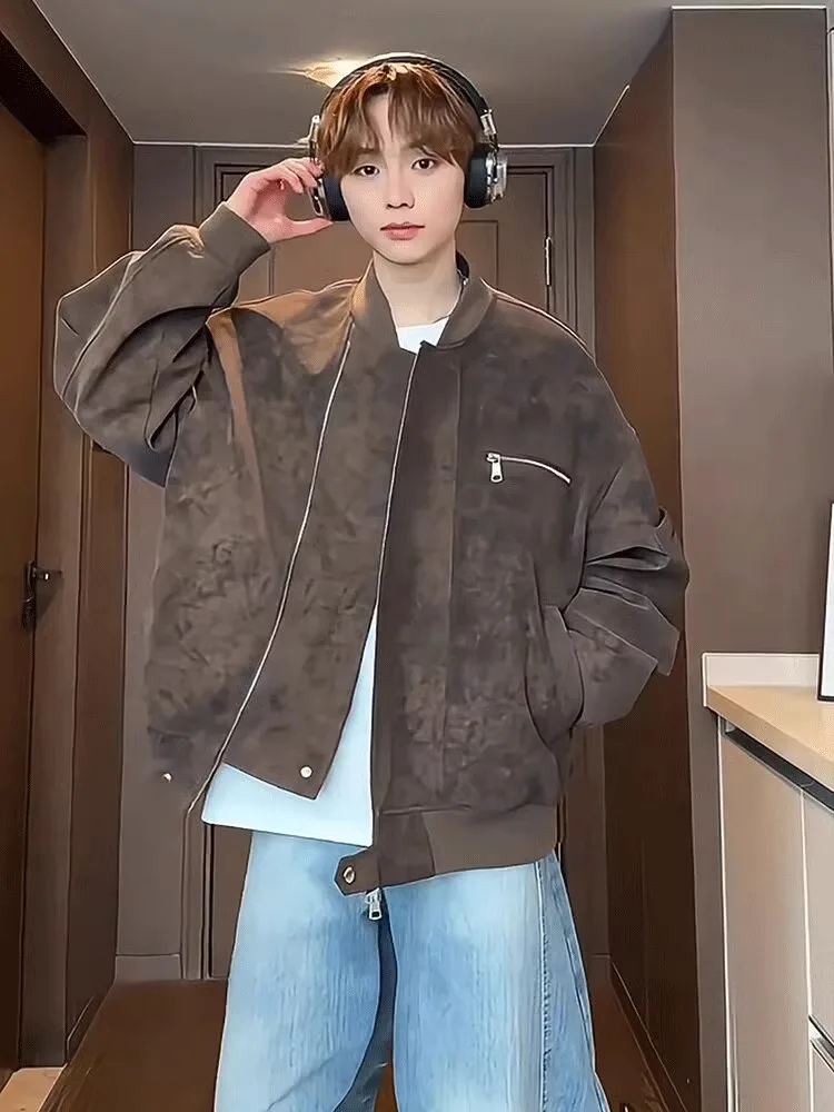 

Куртка мужская Cé Brown из искусственной кожи, весенняя, в стиле мотоциклетной, с эффектом высококачественной кожи, стильная, для работы, в стиле бейсбольной формы