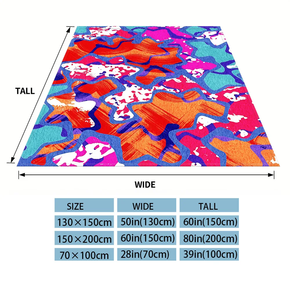 Pop Star Abstract Sofa Specific Soft Flannel Blanket, Universal Plush Gift Blanket For All Seasons