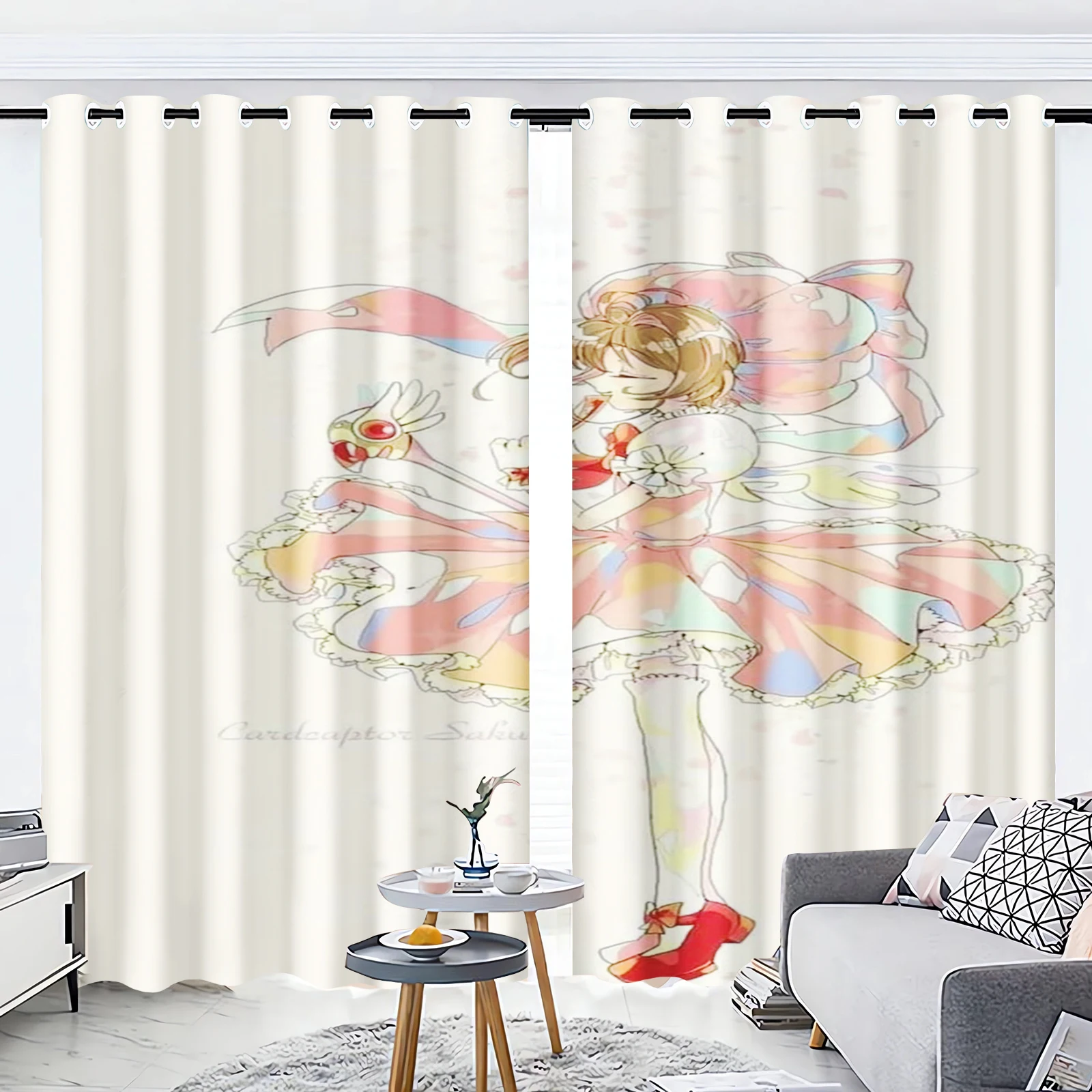 

Cardcaptor Sakura Curtain Cartoon 3D Print Polyester Window Blackout Children Bedroom Living Room Cute Style Home Decoration