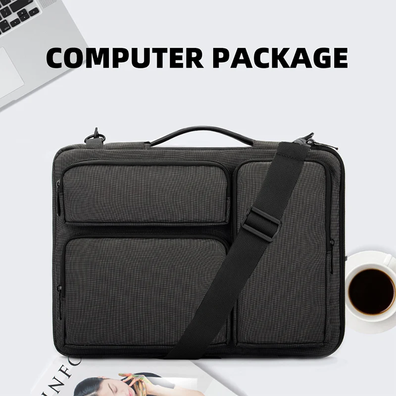 Bolsa para ordenador portátil, bolsos de hombro para Macbook Air Pro 14 de 15,6 pulgadas, funda para ordenador, bolso de mano, paquete ligero de viaje al aire libre