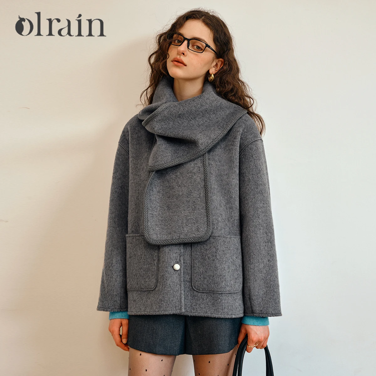 

OLrain Women's Simple Wool Coat Women Commute Temperament Coats Autumn 2025 New Fashion Warm Double-sided Jakcet GO57QS001136