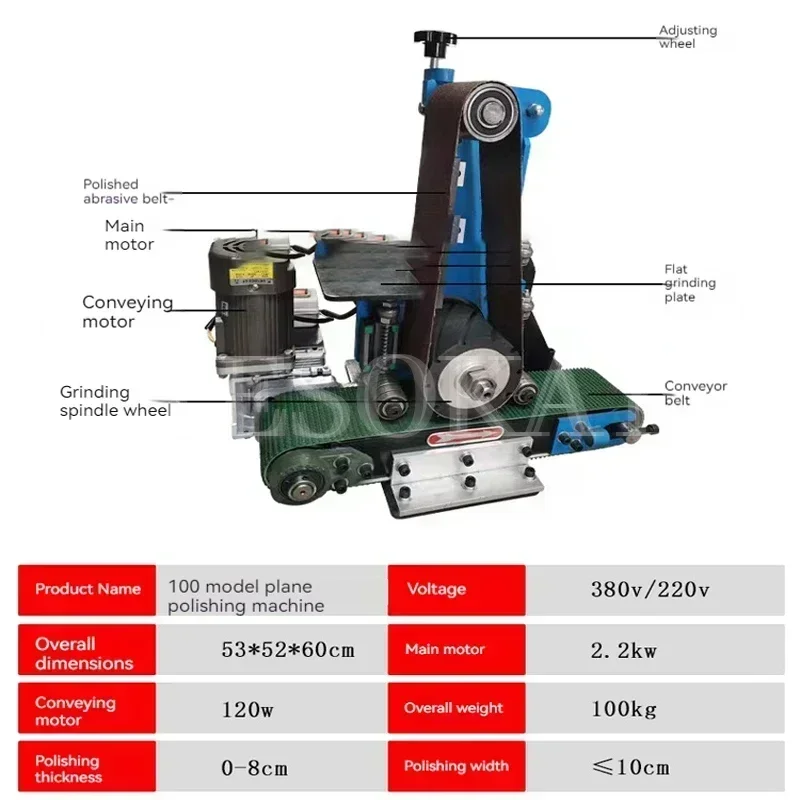 Machine de polissage de surface entièrement automatique, petit bureau, métal, bande conversive, meulage et élimination de la rouille, plaque en acier inoxydable, feckW