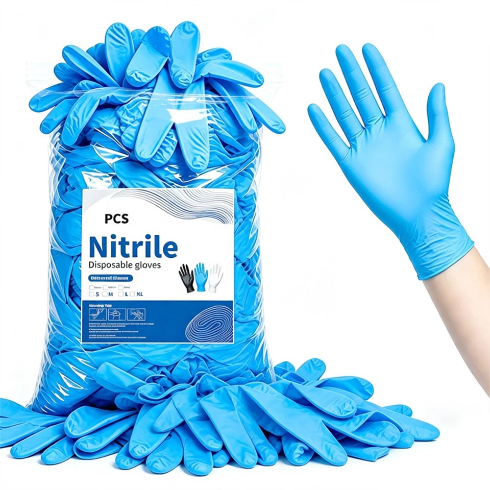 20/50PCS Blue Nitrile Gloves Disposable Powder Free Latex Free Gloves for Tattoo Cleaning Studio Beauty Salon Household Tasks