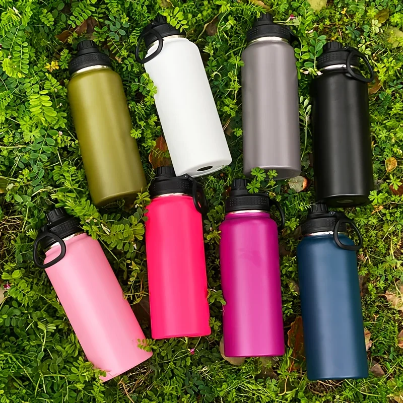 

32oz Double-Layer Insulated Stainless Steel Sports Water Bottle, Travel Tumbler with Handle, Leak-Proof, Shatter-Proof