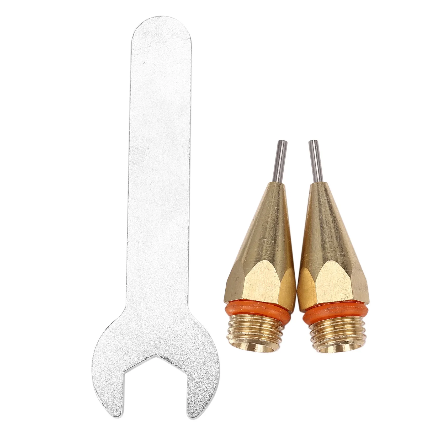 2Pcs 1Mm Diameter Hot Melt Glue Nozzle 1.0X40Mm Copper Nozzle With Nozzle Wrench Interchangeable Nozzle Parts