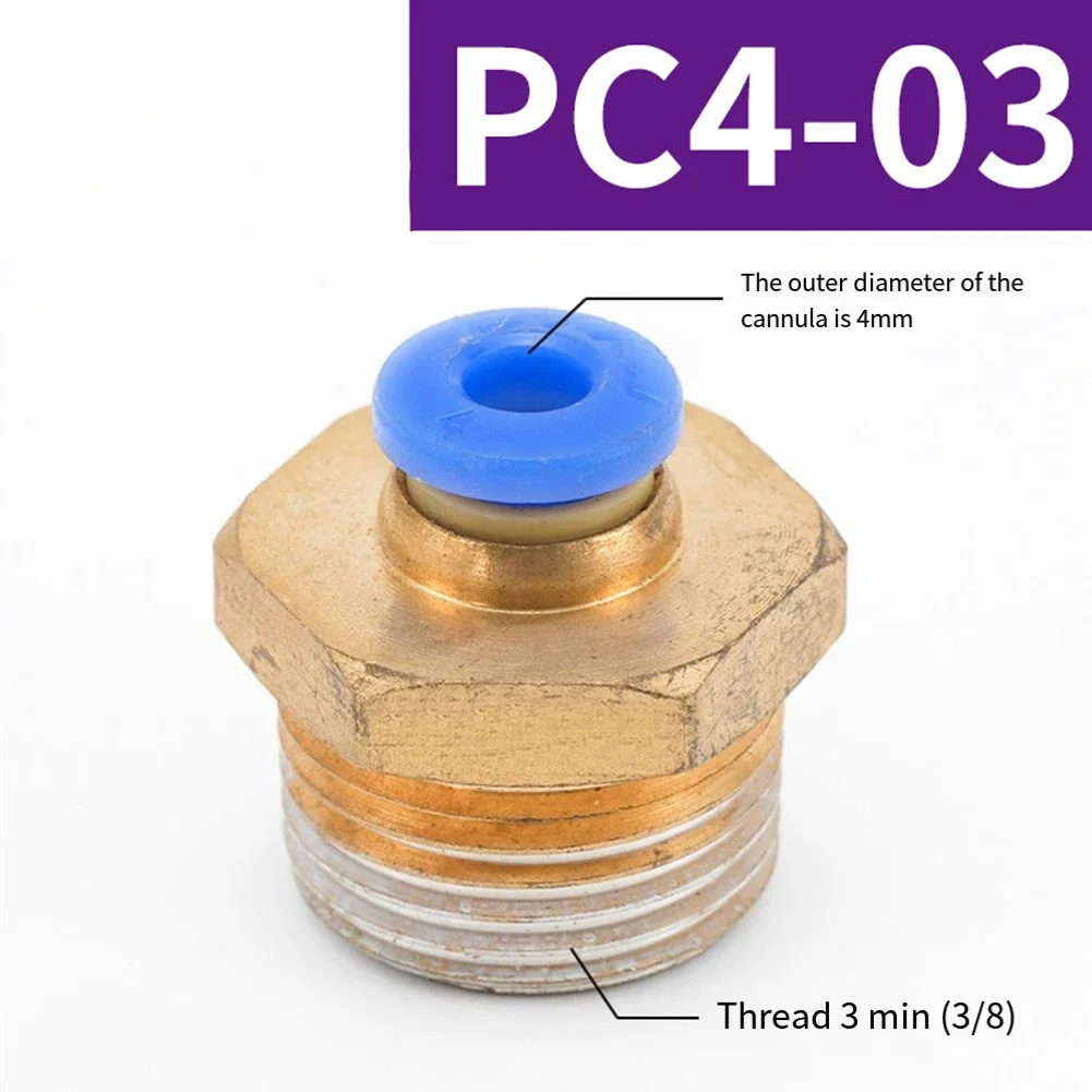 10pcs 4mm-16mm Copper Pneumatic Air Connector Adapter M5 1/8