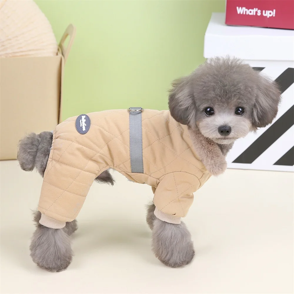 Winter Fur Collar Overalls for Small Dogs, Pet Jacket, Chihuahua Costume, Yorkie Pug Coat, Puppy Jumpsuit, Dog Clothes