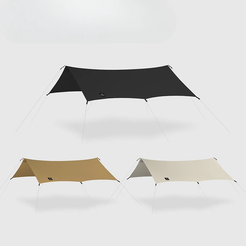 Ultralight Hiking Awning Only 360g for 2-8 People 15D Double Silicon Coating Camping Canopy Sun Tarp 3x3 4x3 4x4.5m