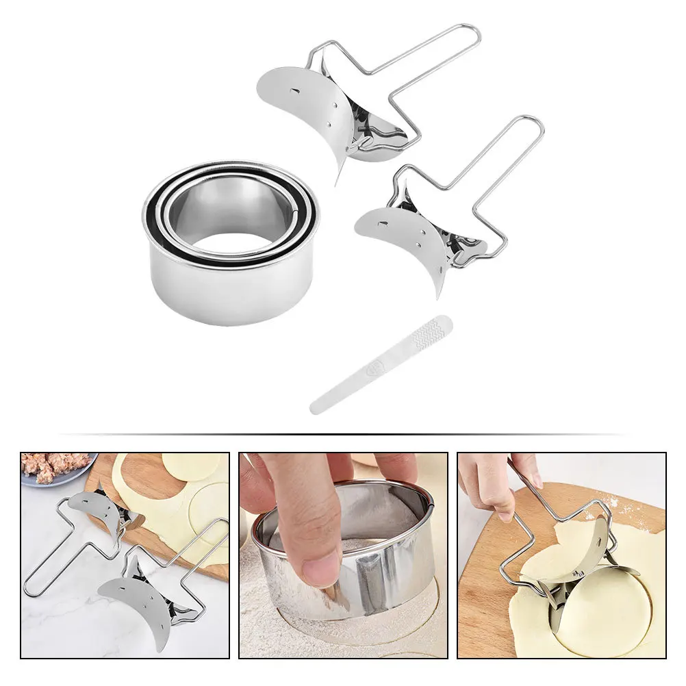 

1Set Stainless Steel Dumpling Skin Cutter Dumpling Wrapper Molds Round Press Tool Kitchen Supplies for Homemade
