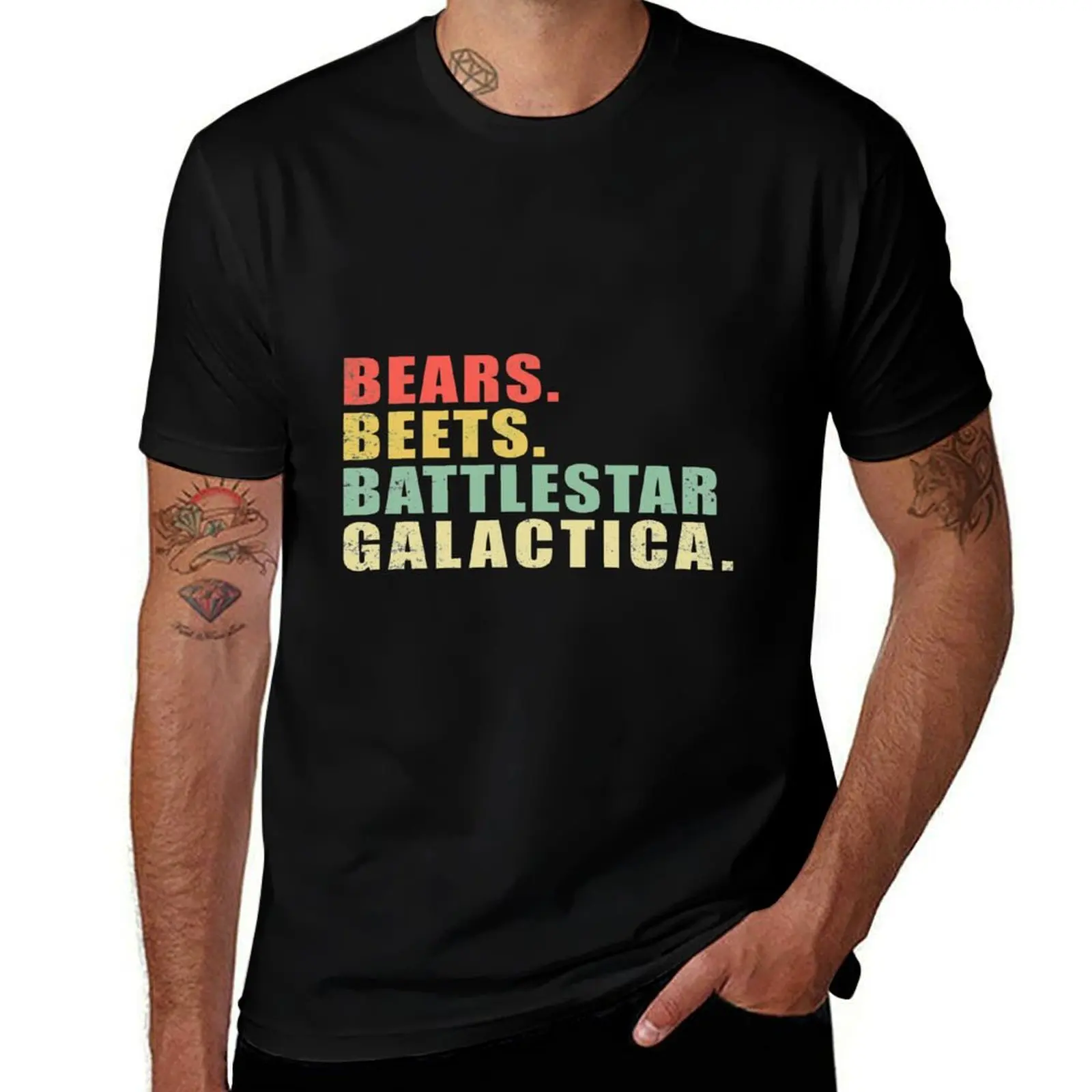 bears beets battlestar galactica T-Shirt Big and Tall Gym T-Shirt