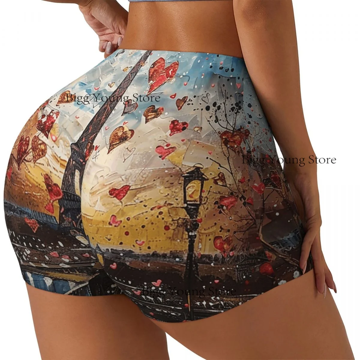 

Booty Shorts Sexy Tight Hip Sports Shorts Painting Fitness Women's Comfortable Yoga Shorts
