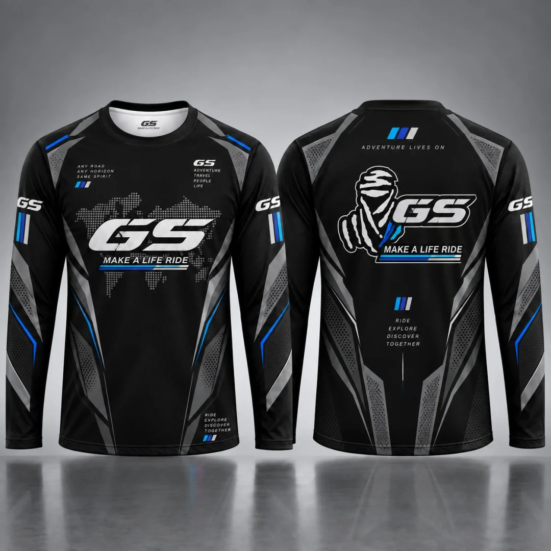 GS Adventure Motorcycle Long Sleeve T-shirt Men Motorbike Riding Jersey Quick Dry Offroad Moto Racing Tee Men's Clothing