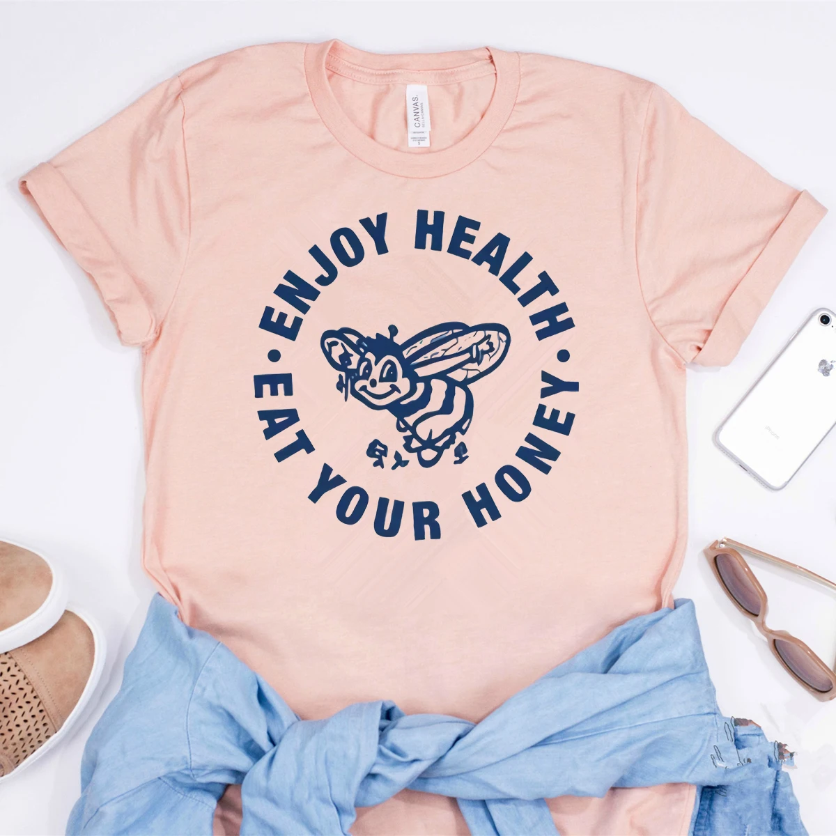 Enjoy Health Eat Your Honey Tee HS Tpwk Shirt Cute Honey Bee Graphic Tees Harry\'s House Shirts Short Sleeve Tumblr Top Fans Gift