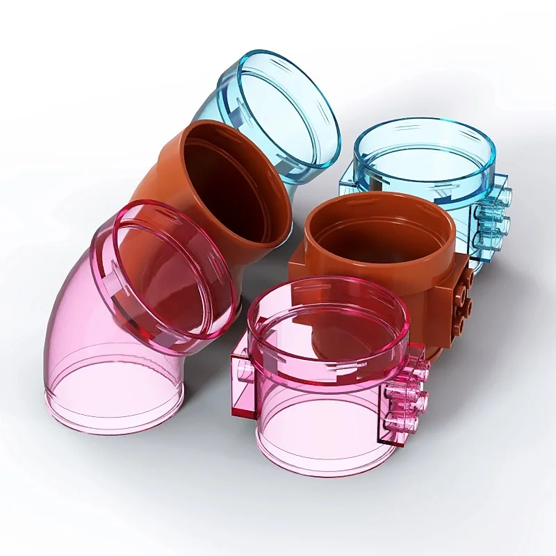 2PCS TUBE, STRAIGHT & TUBE, CURVED 45 DEG. 49736 49737 PIPE Self-Locking Bricks Building Blocks Toys Accessories