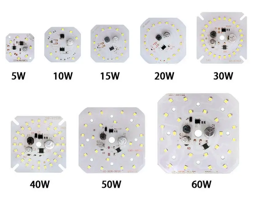 1pcs AC220V LED module PCB plate 2835 SMD blub Lamp cob Chip 3w 5w 7w 9w 12w 15w 18w Smart IC light panel 220v White 6000-6500K