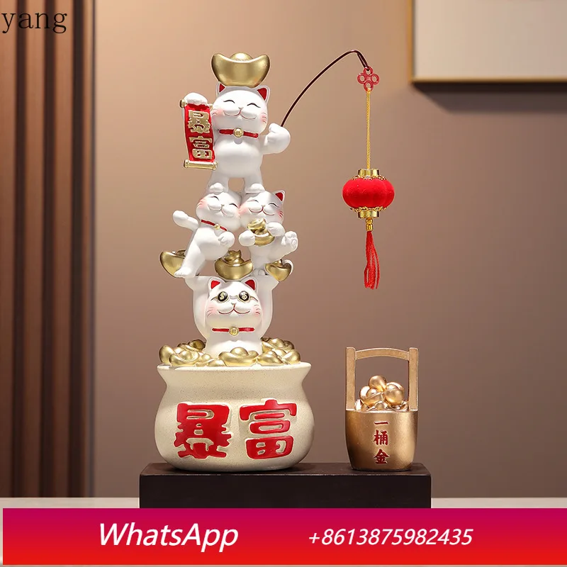 

CX rich cat opening gift living room office front desk cornucopia ornament crafts