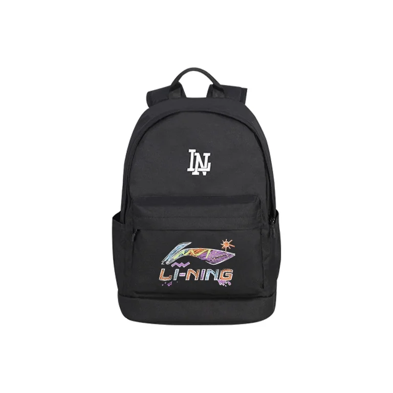 Li Ning Polyester Backpack Unisex Black YBSU177-14