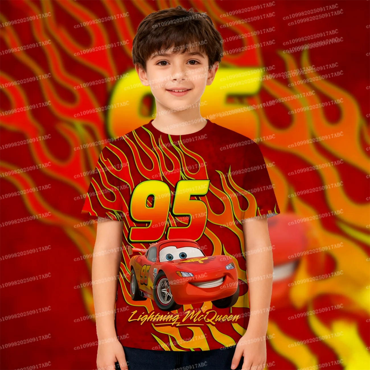الصيف الرجال تي شيرت Y2K أنيمي ديزني 95 البرق ماكوين سيارات غالاكسي ثلاثية الأبعاد طباعة متعة تي شيرت للأطفال النساء k قمصان قصيرة الأكمام الملابس #1