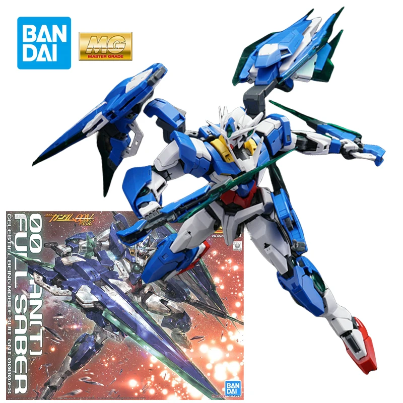 Bandai MG 1/100 Gundam 00Q Action Figure Celestifl Being Moble Suit Gnt-0000/fs Model Adult Collectible Toy Gifts for Boys